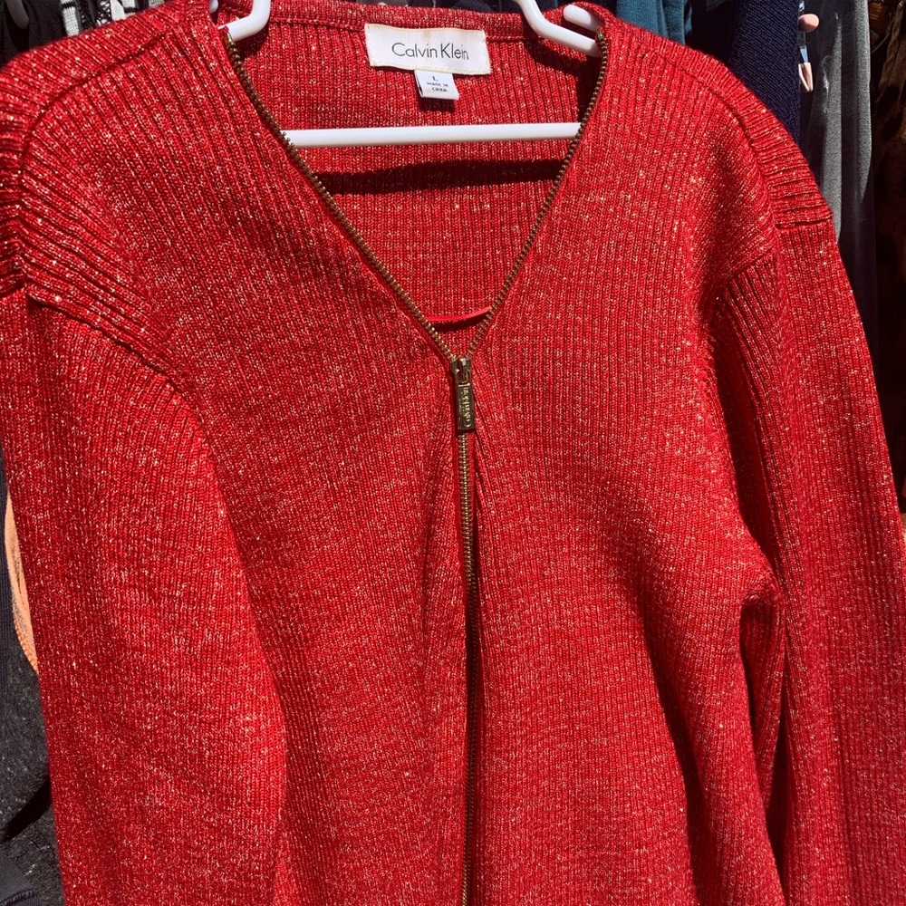 Calvin Klein comfy zip-up sweater!